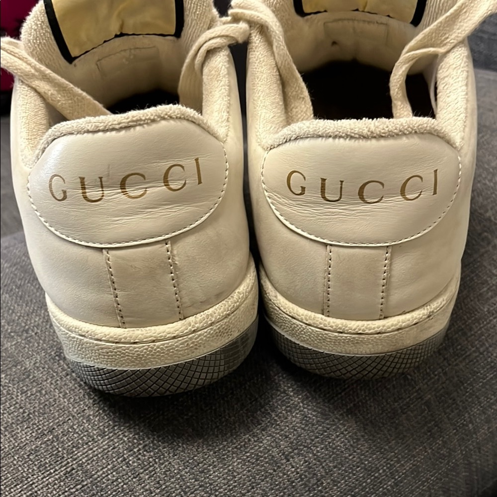 Gucci White Sneakers with Green and Red Stripes - Picture 3 of 7